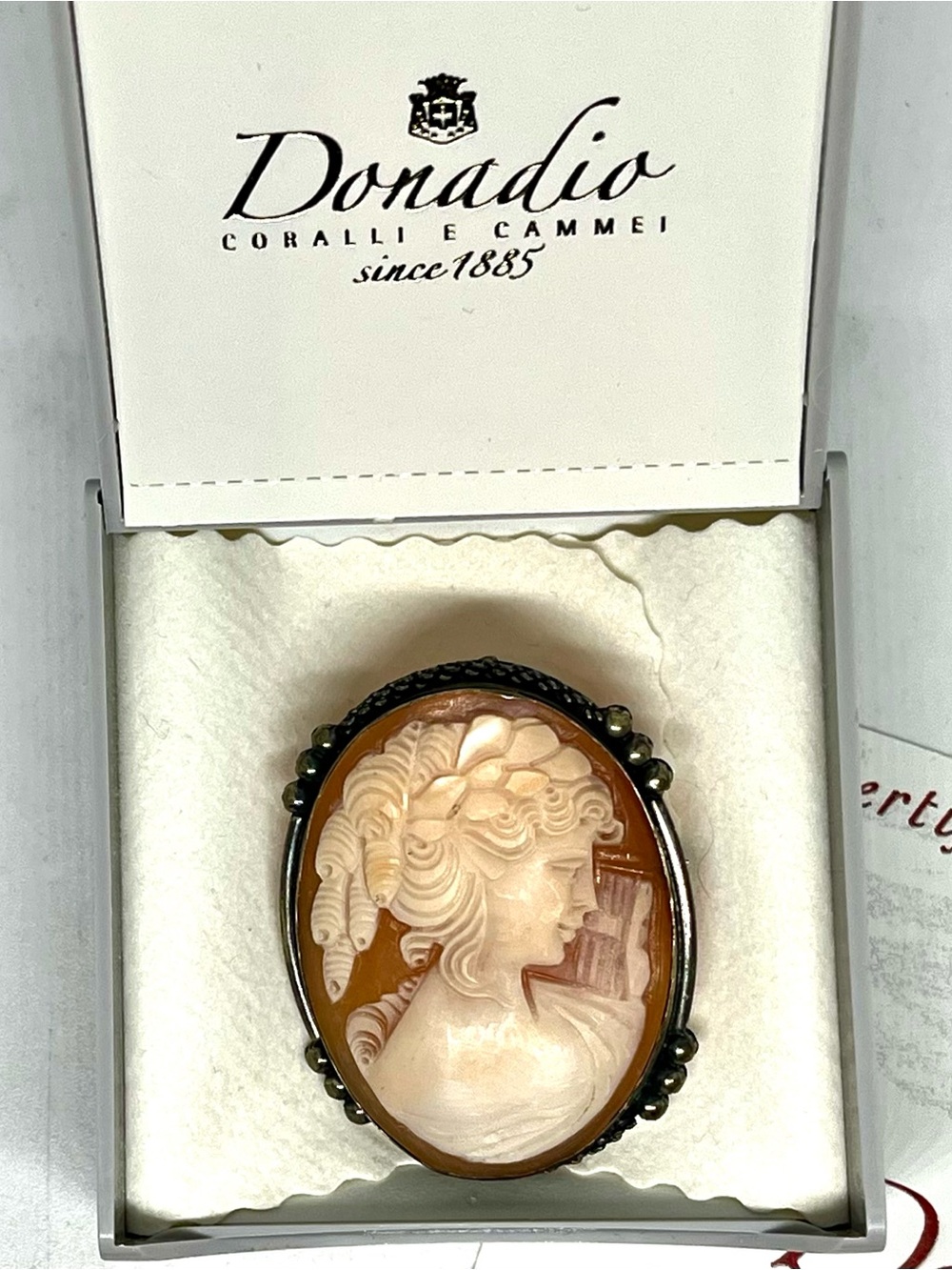 Vintage Donadeo Italian Shell Cameo Brooch/Pensant